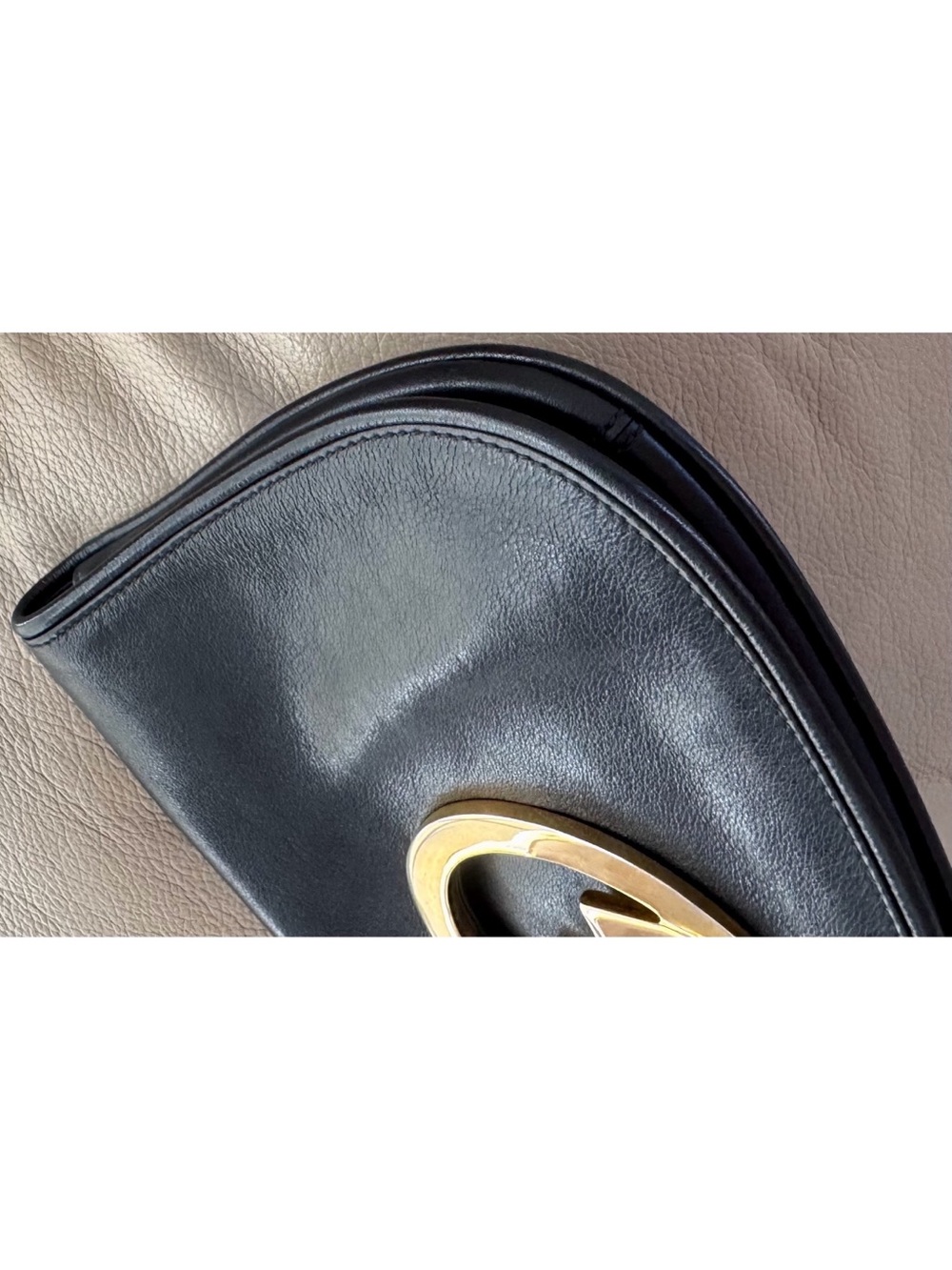 Authentic Vintage Gucci GG Blondie Black Leather Flap Clutch - Picture 4 of 8